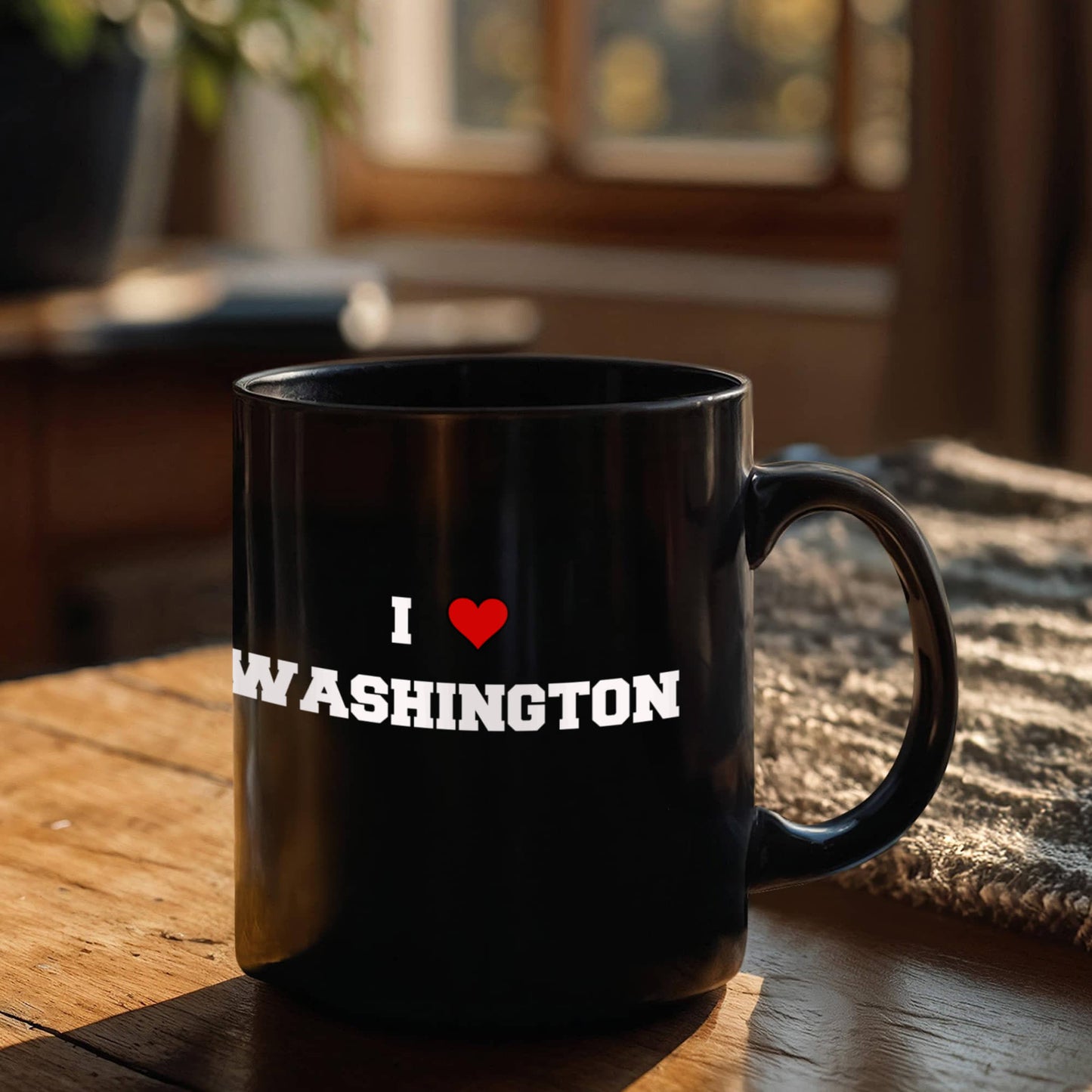 Washington Coffee Mugs,I Love Washington USA States Ceramic Black Coffee Mug Tea Cup Gifts Mugs 11 oz Funny Mugs
