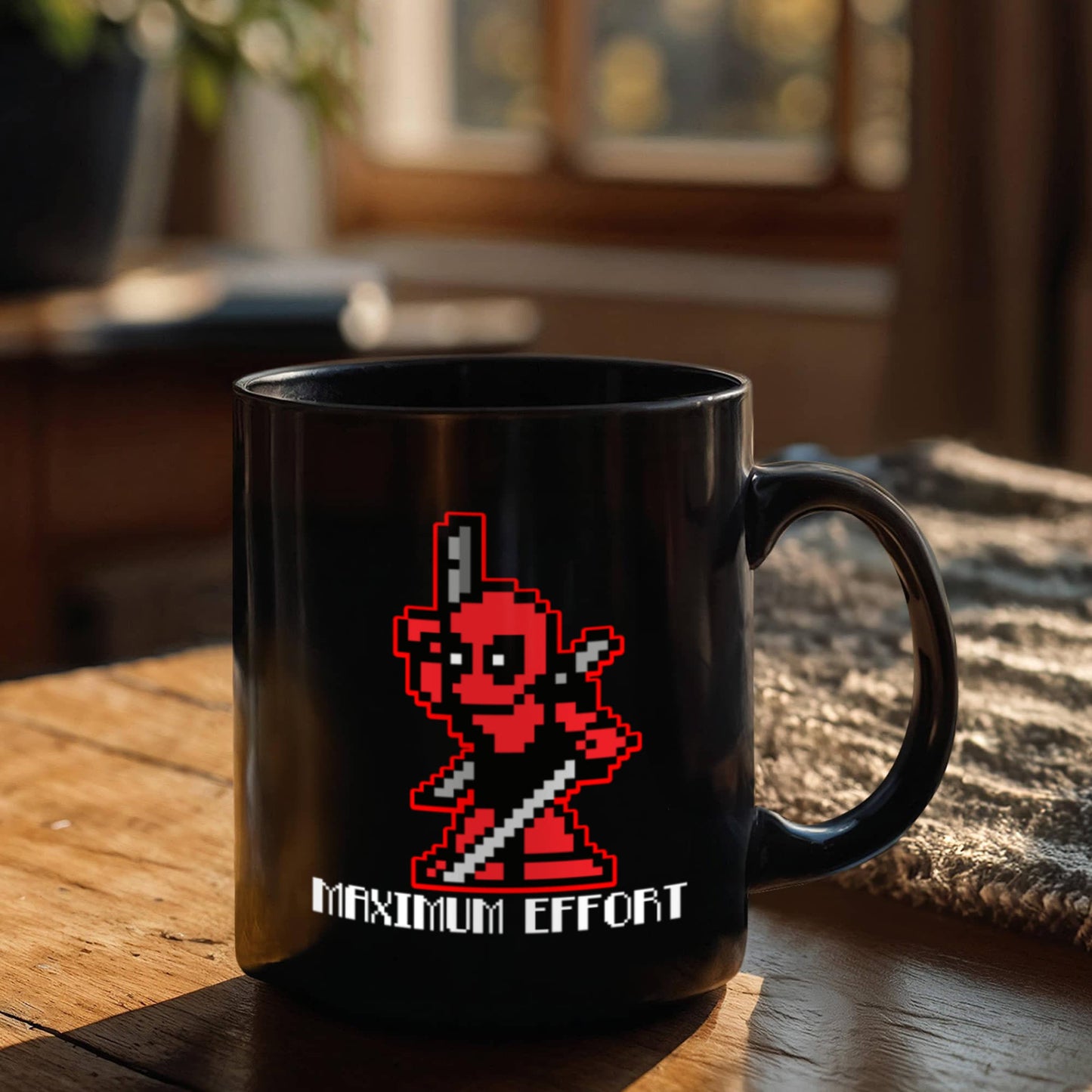 Maximum Effort - Black Coffee Mug Porcelain Tea Cup 11 oz - Great Gift