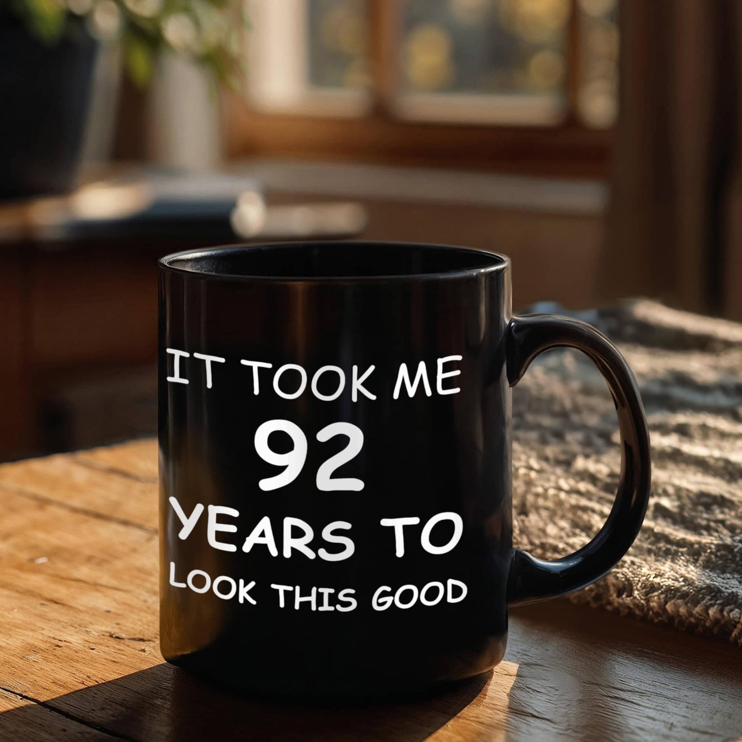 92nd birthday gifts for men/women, Birthday Gift Mugs - It took me 92 years to look this good - Best 92nd Birthday Gifts for family Ceramic Cup Black, Funny Mugs Gift Ideas 11 Oz