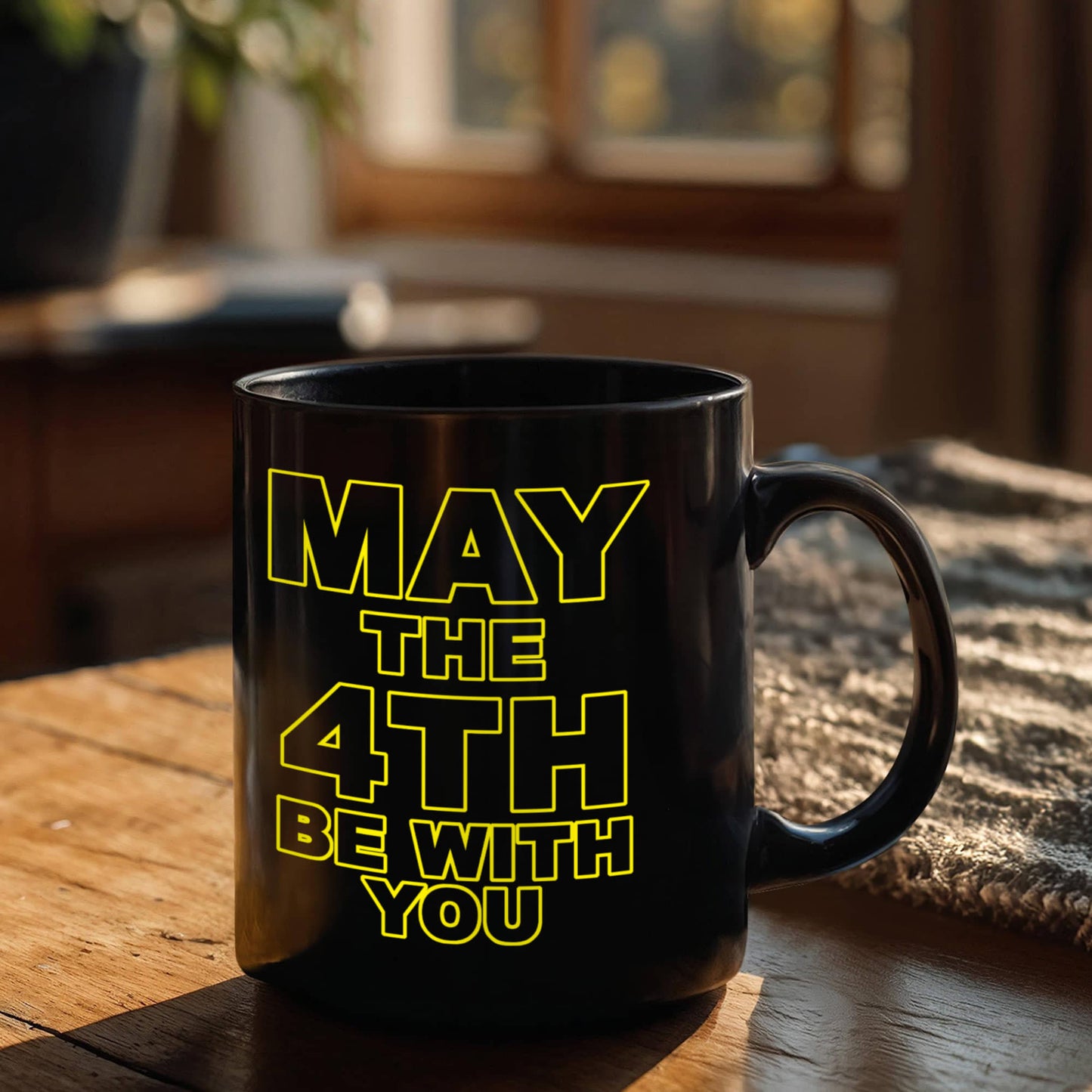 May The 4th be with You Coffee Mugs for Independence Special - Black Coffee Tea Mugs - 11 OZ Black Coffee Mugs and Tea Cups Gift Ideas