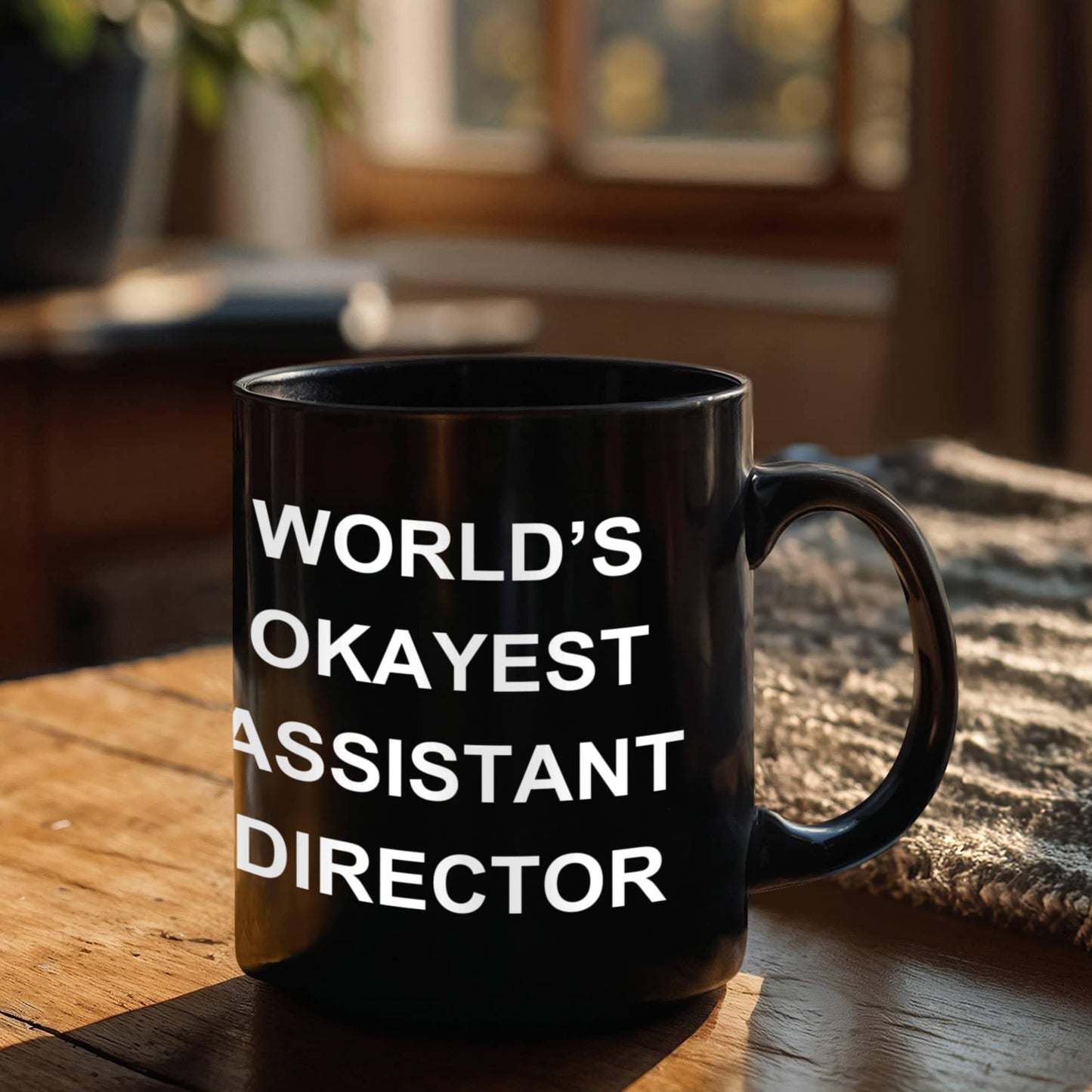 Assistant Director Gifts - World's Okayest Assistant Director - Birthday Gifts Ceramic Cup Black, Funny Mugs Gift Ideas 11 Oz