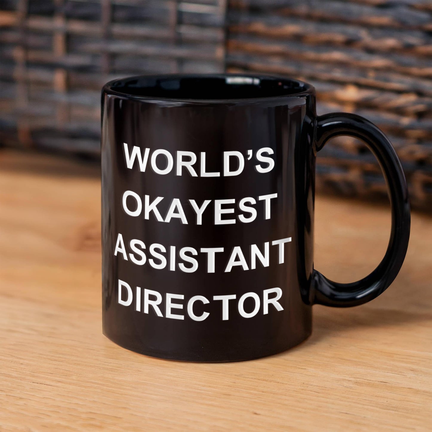 Assistant Director Gifts - World's Okayest Assistant Director - Birthday Gifts Ceramic Cup Black, Funny Mugs Gift Ideas 11 Oz