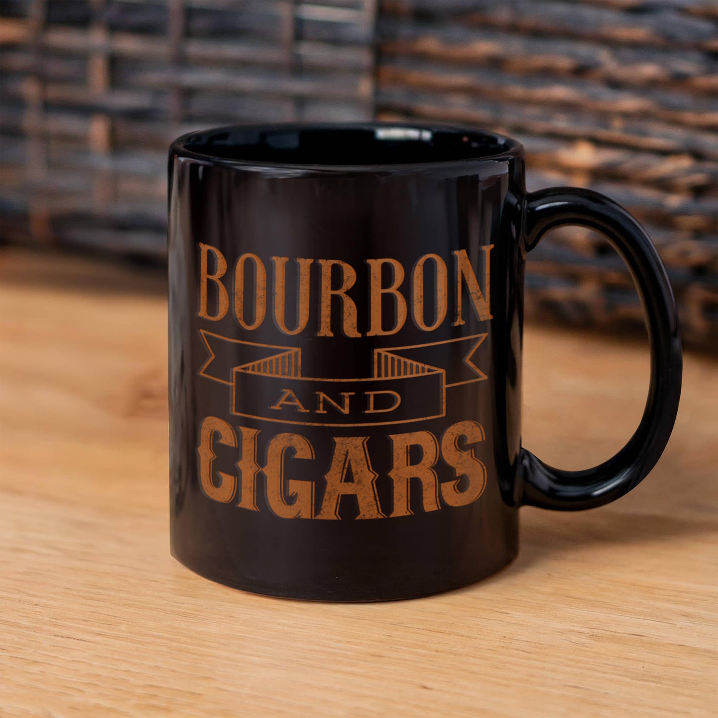 I Smoke Cigar Coffee mug, Bourbon And Cigars-Black Porcelain Coffee Mug 11 oz for Husband, Dad, Boyfriend,Grandpa