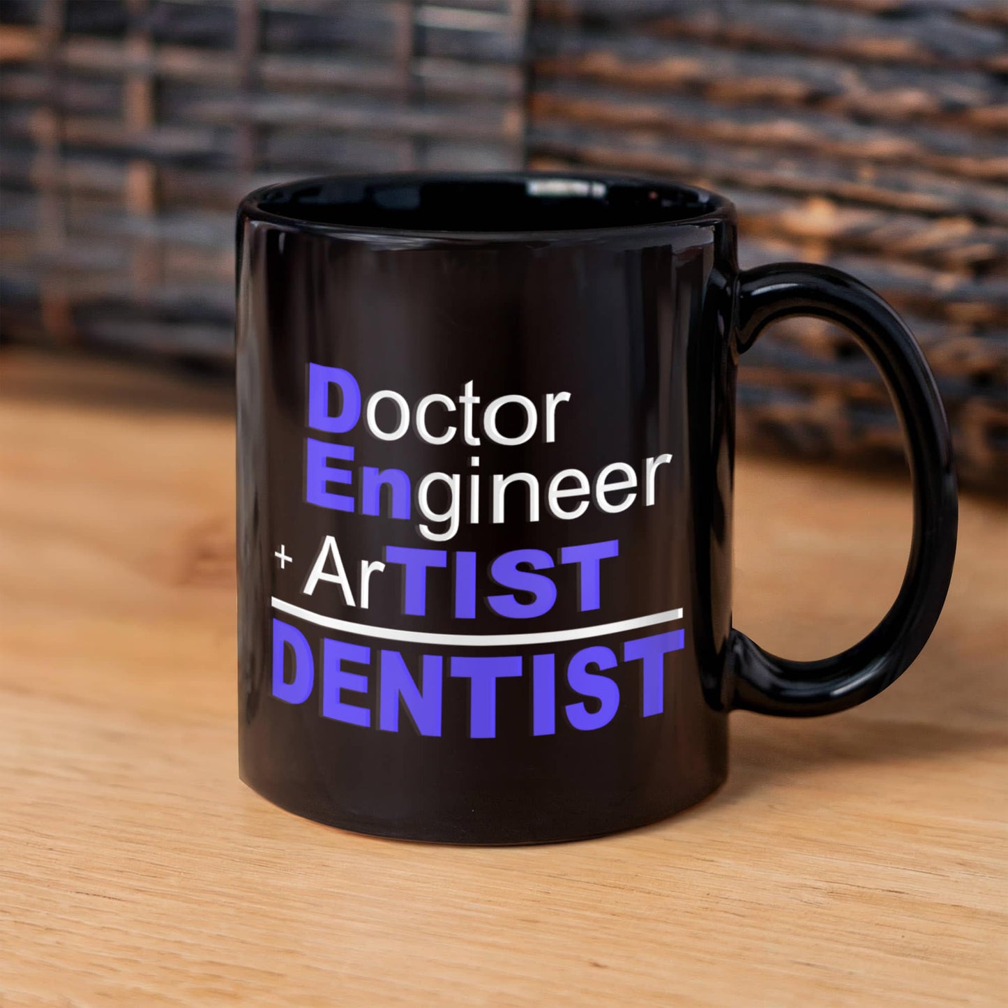 Dentist Coffee Mug, Doctor Engineer Artist Dentist-Black Porcelain Coffee Mug 11 oz for Dental,Doctor, Hygienist, Medical, Graduate