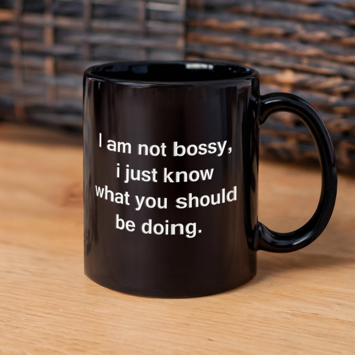 I am Not Bossy Black Mugs - Funny Coffee Mugs with Quotes for Boss - Porcelain Funny Black, Best Office Tea Mug & Birthday Gag Gifts 15 oz