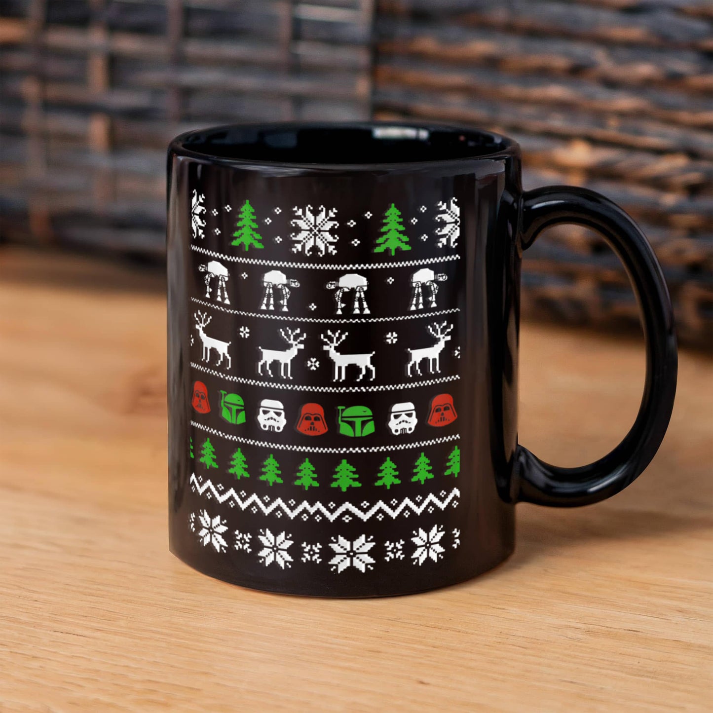 Gifts for Christmas, Christmas Star wars - Black Coffee Mug Porcelain Tea Cup 11 oz - Great Gift