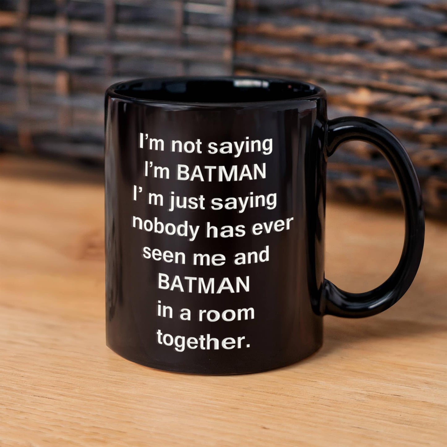 Batman And Me Black Mugs - Funny Coffee Mugs For SuperHero Lovers - Porcelain Black Mug 11 oz