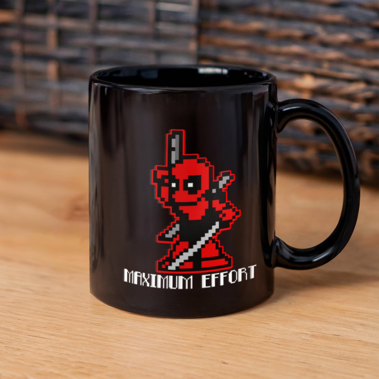 Maximum Effort - Black Coffee Mug Porcelain Tea Cup 11 oz - Great Gift