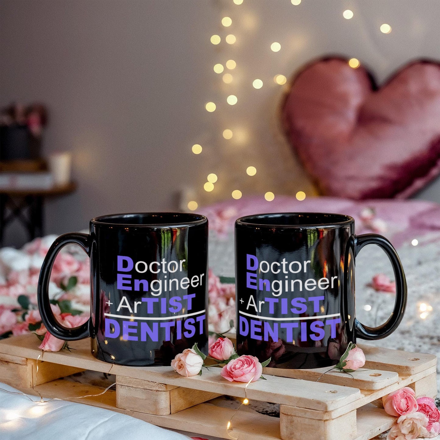 Dentist Coffee Mug, Doctor Engineer Artist Dentist-Black Porcelain Coffee Mug 11 oz for Dental,Doctor, Hygienist, Medical, Graduate