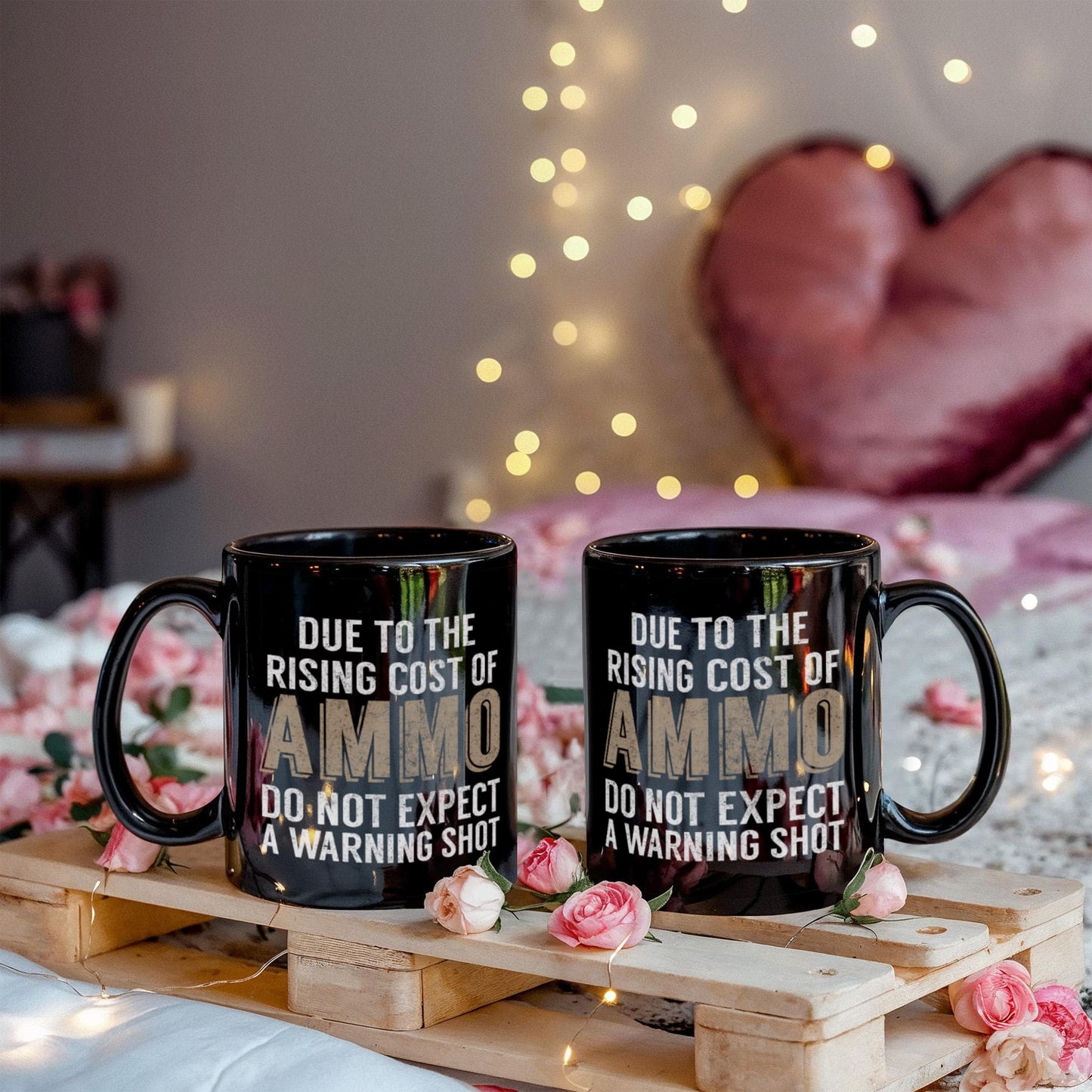 2nd Amendment Coffee Mug, Due To The Rising Cost Of Ammo Do Not Expect A Warning Shot-Black Porcelain Coffee Mug 11 oz