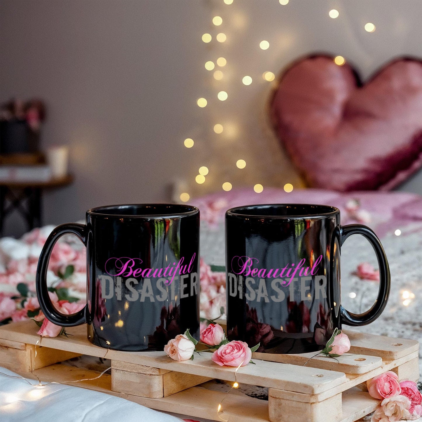 Beautiful Disaster - Funny Black Porcelain Coffee 11 oz