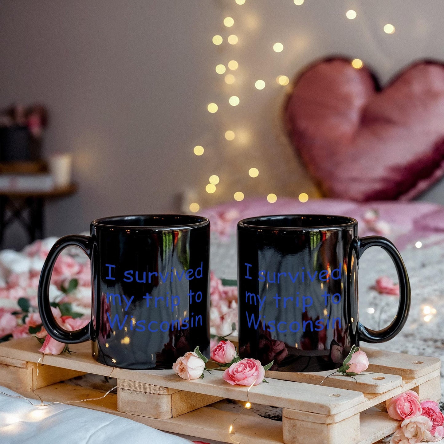 Wisconsin coffee mugs souvenirs , I survived my trip to Wisconsin - Black Coffee Mug Tea Cup 11 oz