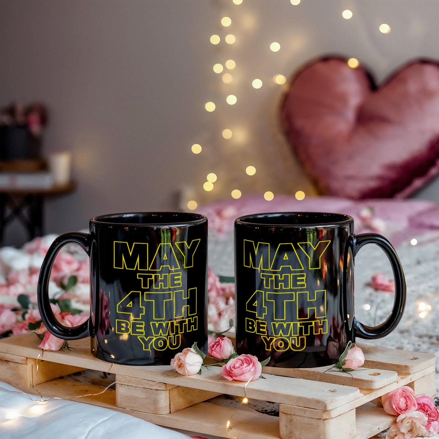 May The 4th be with You Coffee Mugs for Independence Special - Black Coffee Tea Mugs - 11 OZ Black Coffee Mugs and Tea Cups Gift Ideas