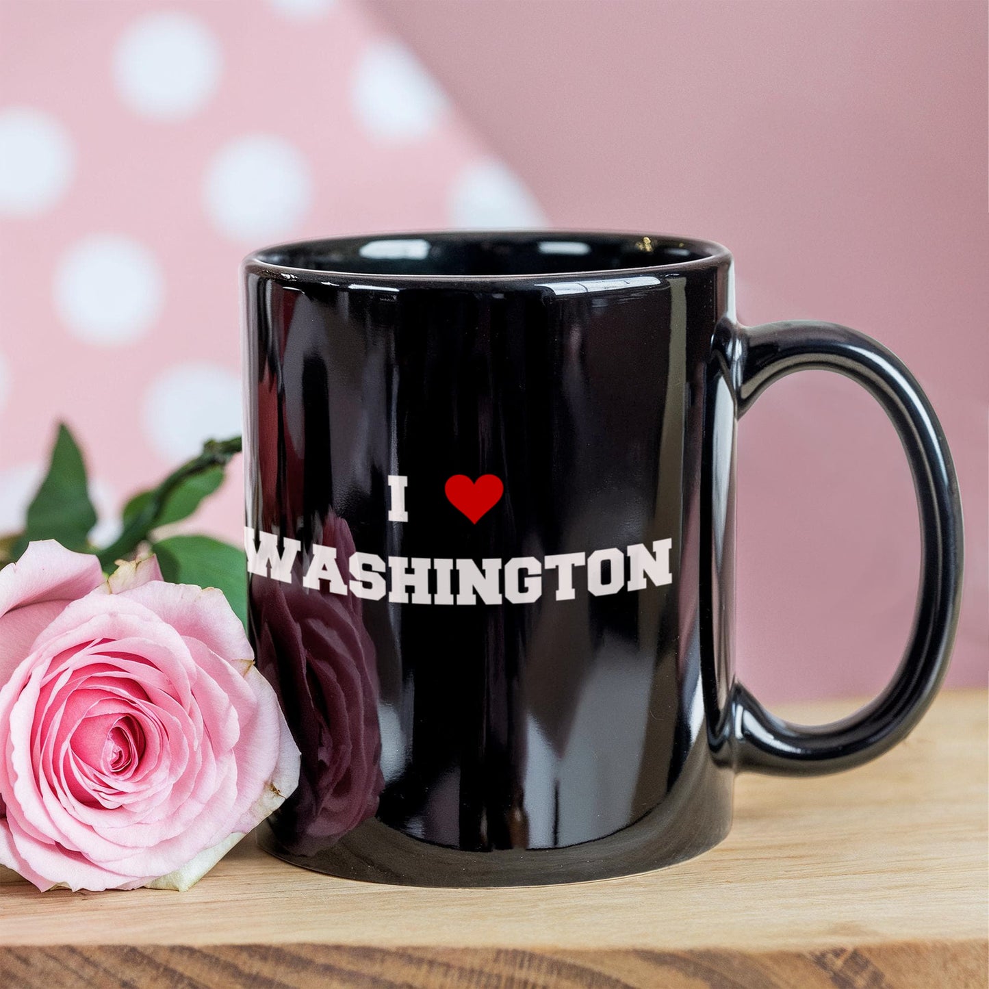 Washington Coffee Mugs,I Love Washington USA States Ceramic Black Coffee Mug Tea Cup Gifts Mugs 11 oz Funny Mugs