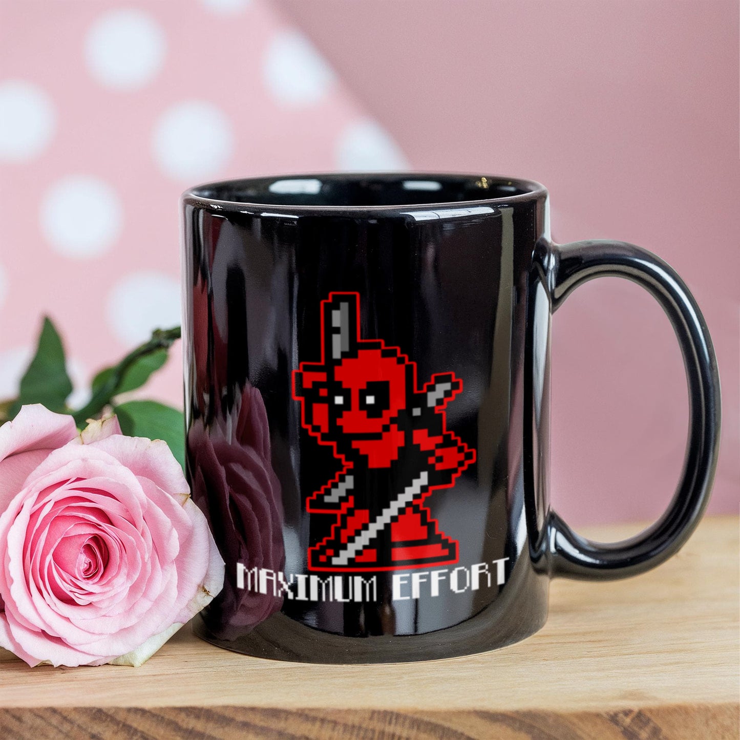 Maximum Effort - Black Coffee Mug Porcelain Tea Cup 11 oz - Great Gift