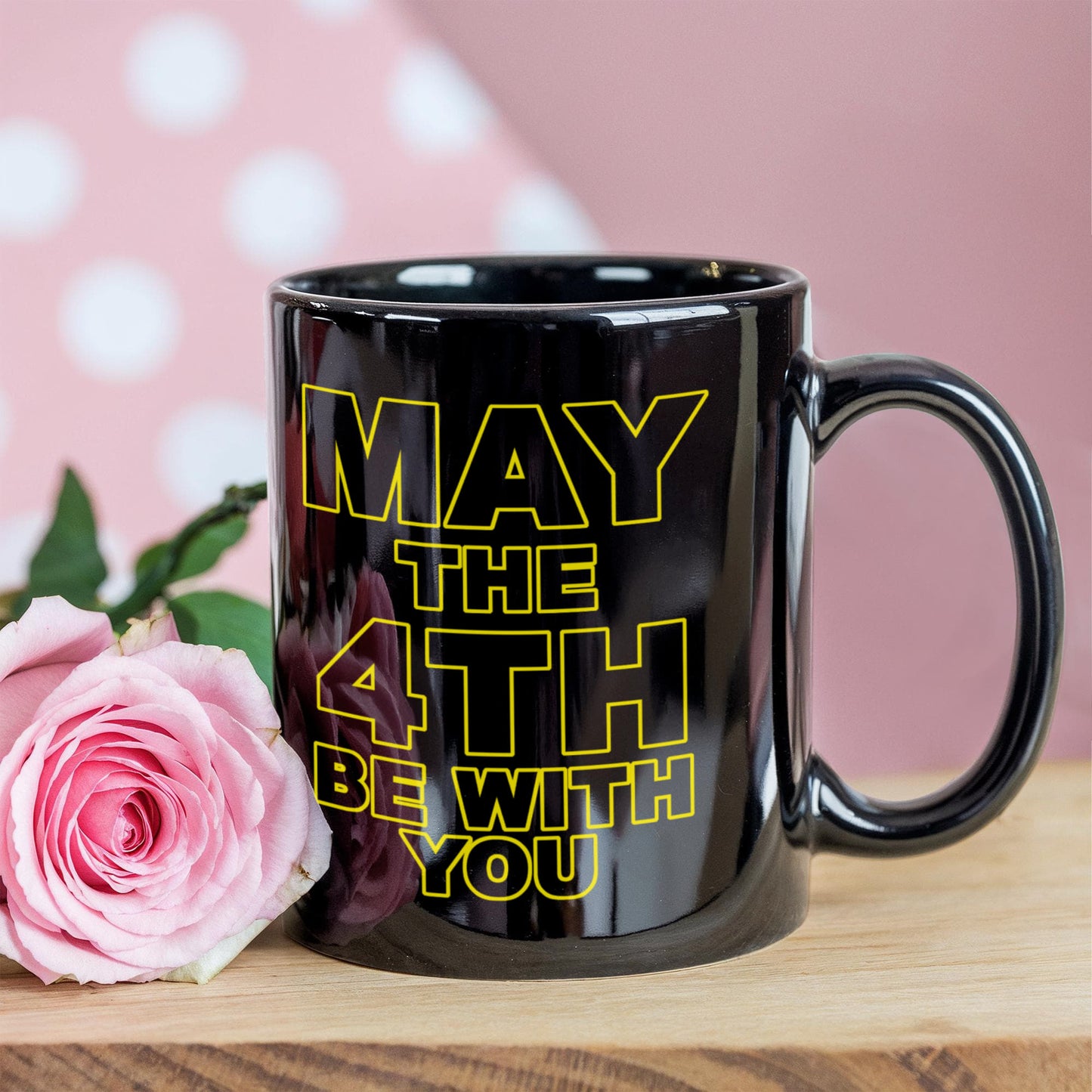 May The 4th be with You Coffee Mugs for Independence Special - Black Coffee Tea Mugs - 11 OZ Black Coffee Mugs and Tea Cups Gift Ideas