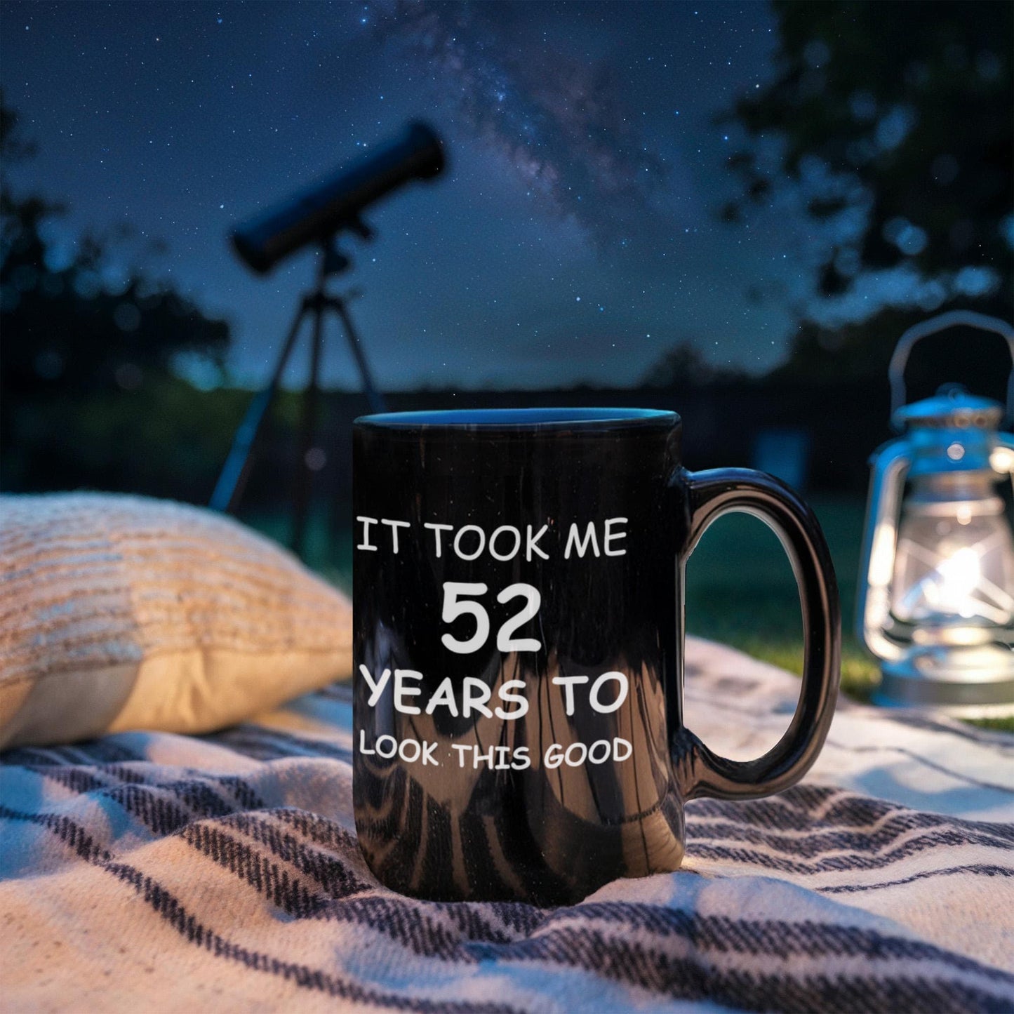 52nd Birthday Gifts for Men/Women, Birthday Gift Mugs - It Took me 52 Years to Look This Good - Best 52nd Birthday Gifts for Family Ceramic Cup Black