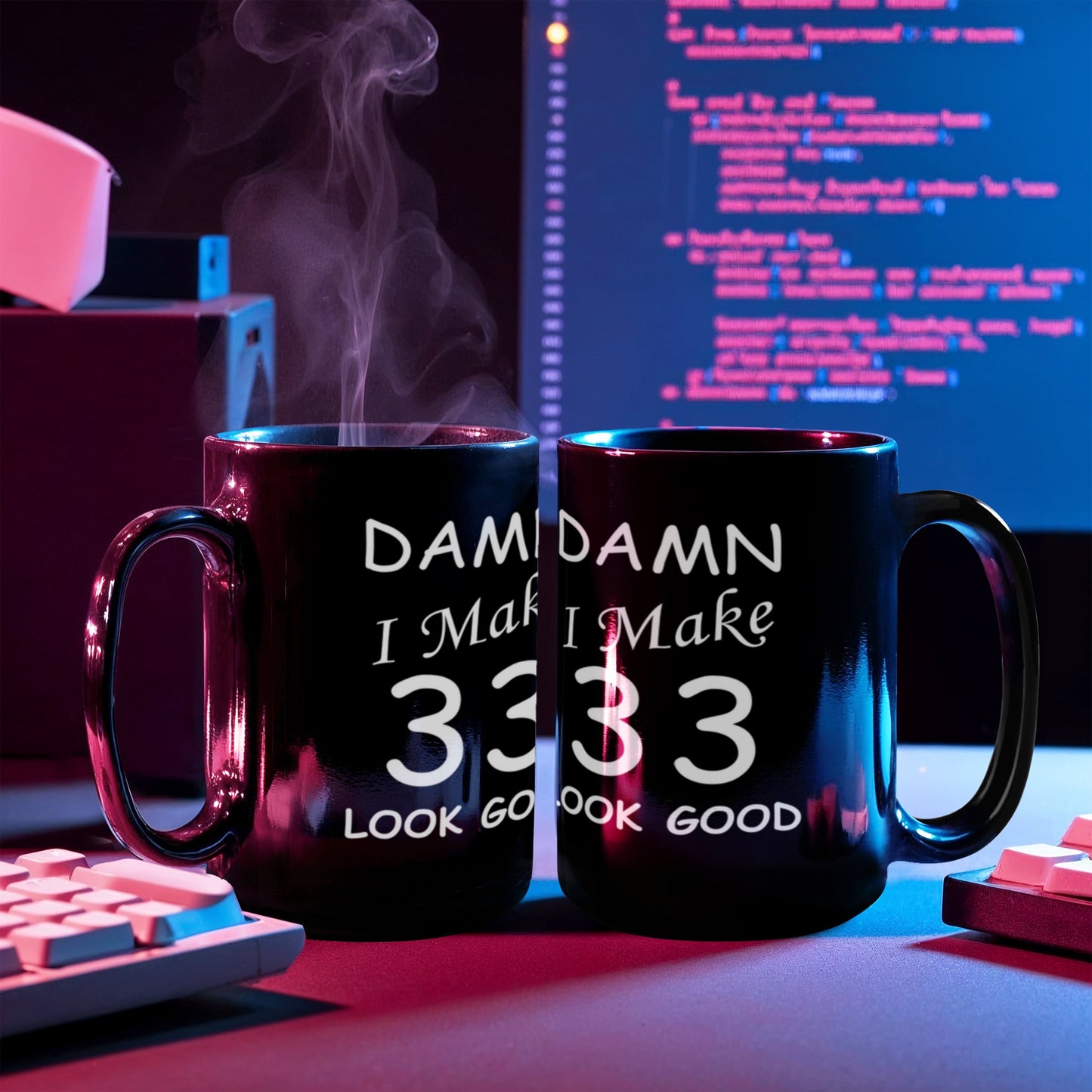 33rd birthday gifts for men/women - Damn I Make 33 Look Good, Born In 1987 Birthday Mugs - Funny Black Porcelain Coffee 11 oz