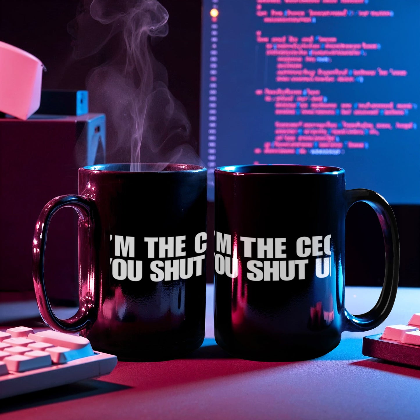 Entrepreneur Gift Coffee mug, I Am The CEO You Shut Up-Black Porcelain Coffee Mug 11 oz
