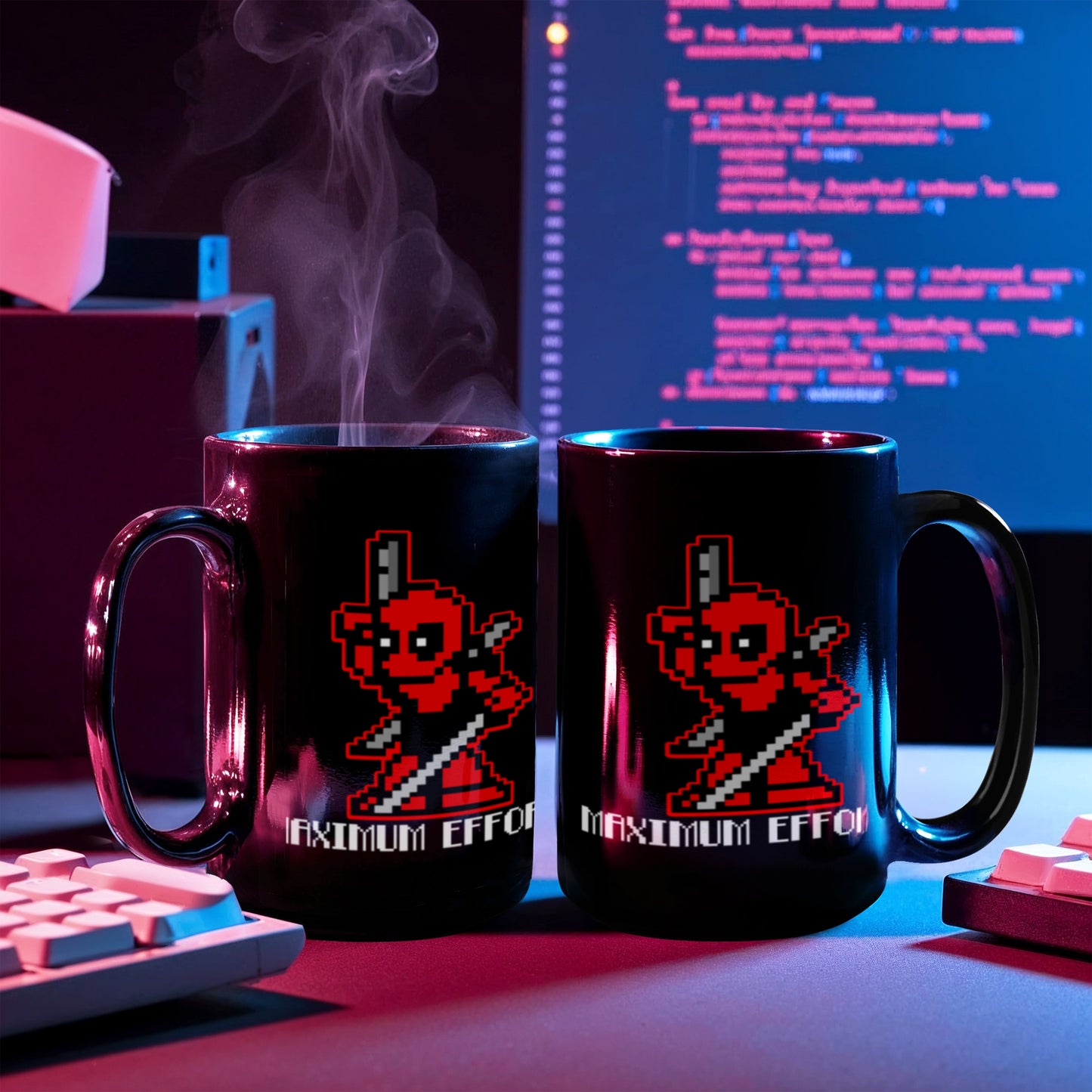 Maximum Effort - Black Coffee Mug Porcelain Tea Cup 11 oz - Great Gift