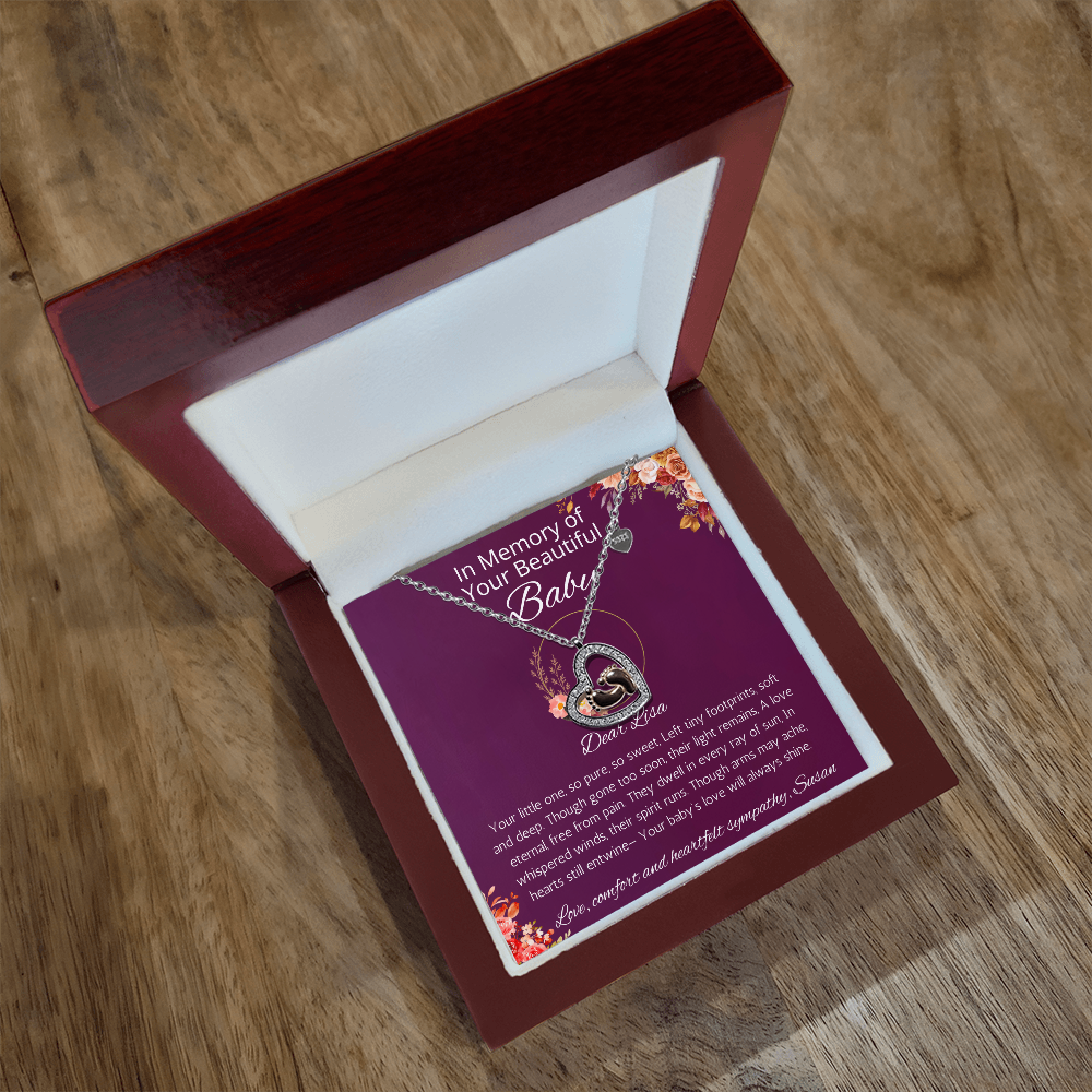 Baby Loss Gift, Infant Loss Gift, Personalized Baby Feet Heart Necklace, Loss of Baby Jewelry, Pregnancy Loss, Condolence Gift Necklace for mom