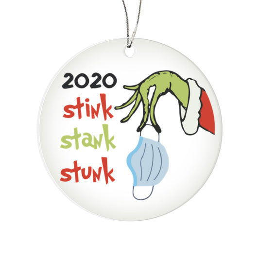 2020 Stink Stank Stunk Ornament -Quarantined Christmas Ornament, Xmas Ornament Gifts, Christmas Tree Decor, Funny 2020 Christmas Ceramic Ornament