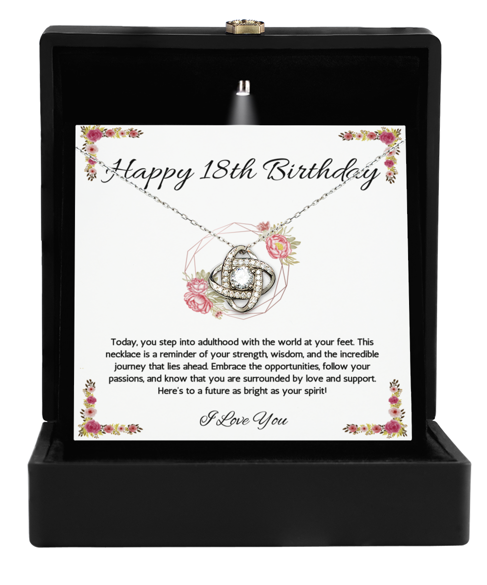 18th Birthday Girl Gift Necklace, 18th Birthday Gift Necklace, Love Knot Necklace For Teenage Girl, Birthday Gift Necklace For 18 Year Old Girl