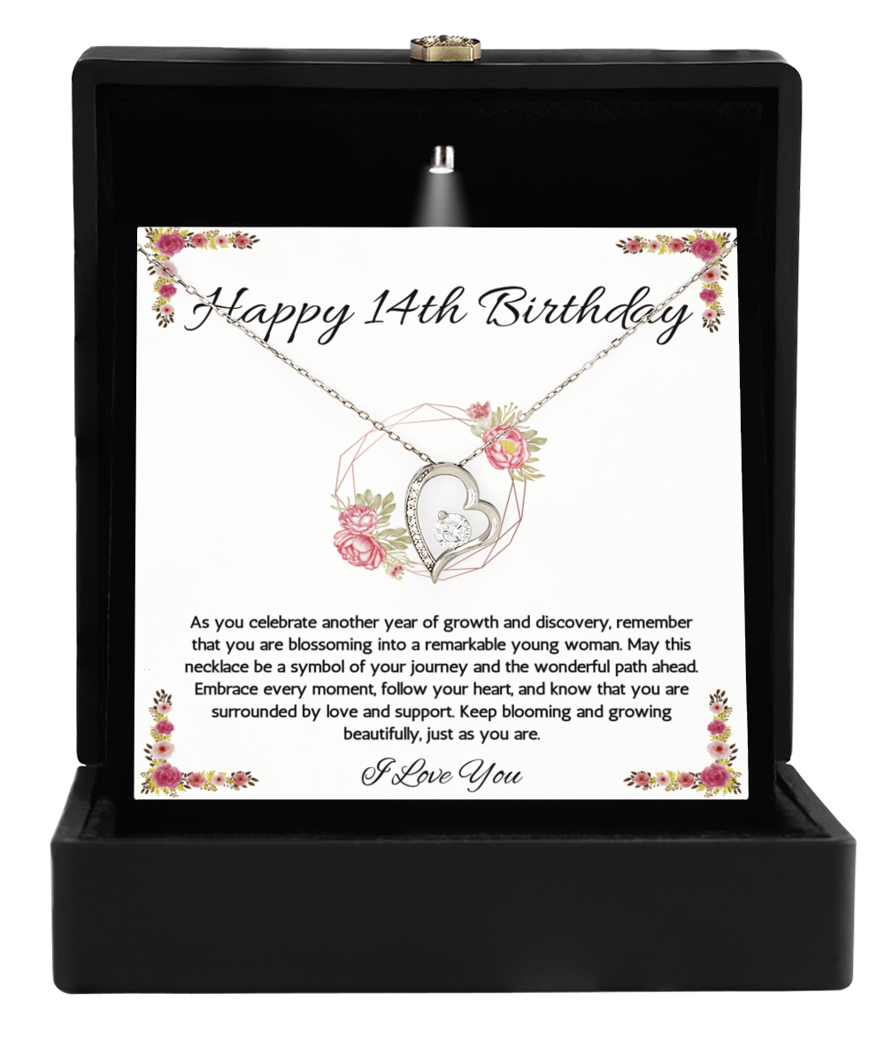 14th Birthday Girl Gift Necklace, 14th Birthday Gift Necklace, Solitaire Crystal Necklace For Girl, Daughter, Birthday Gift Necklace For 14,teen