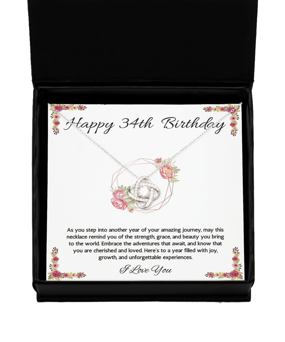 34th Birthday Girl Gift Necklace, 34th Birthday Gift Jewelry, Turning 34, necklace For Wife, Daughter, Birthday Gift Necklace For 34 Year Old