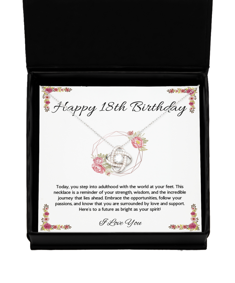 18th Birthday Girl Gift Necklace, 18th Birthday Gift Necklace, Love Knot Necklace For Teenage Girl, Birthday Gift Necklace For 18 Year Old Girl