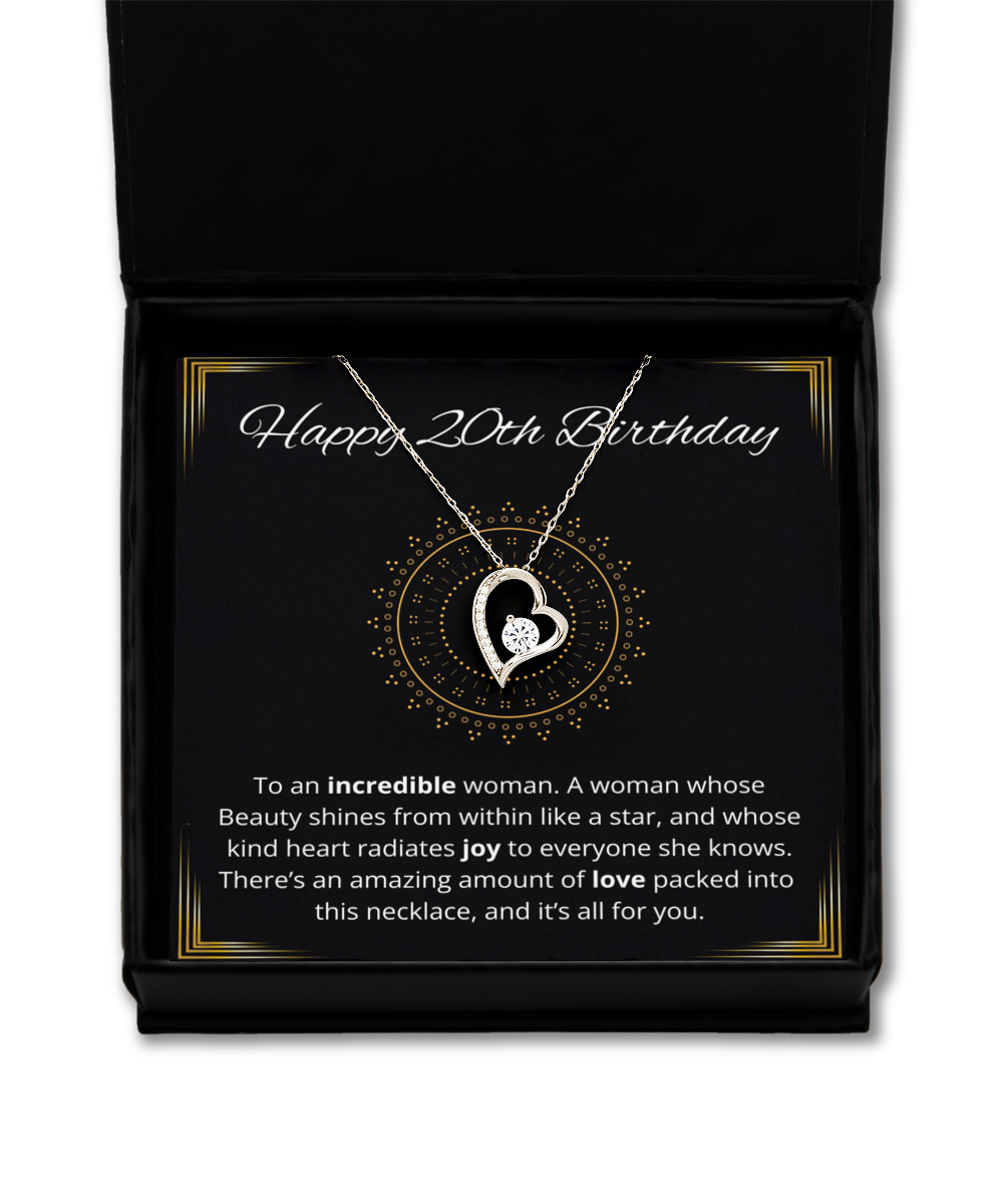 20th Birthday Girl Gift Necklace, 20th Birthday Gift Necklace, Solitaire Crystal Necklace For Girl, Daughter, Birthday Gift Necklace For 20,teen