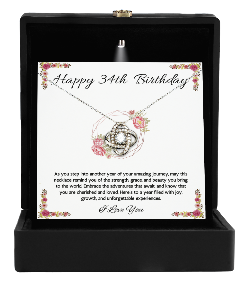34th Birthday Girl Gift Necklace, 34th Birthday Gift Jewelry, Turning 34, necklace For Wife, Daughter, Birthday Gift Necklace For 34 Year Old