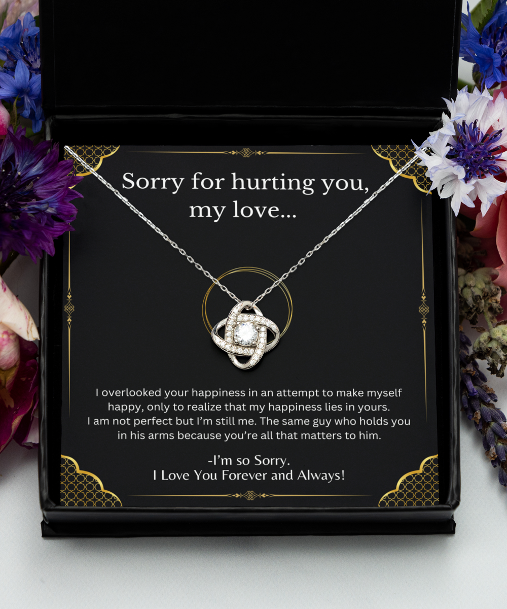 Sorry for Hurting You My Love, I'm Sorry Gift Necklace, Apology Gift Necklace, I Love You Gift Necklace, Forgiveness Gift Necklace, Message Card Gift Necklace