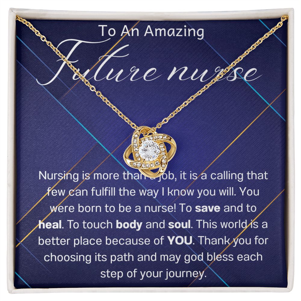 Nursing student Gift Necklace, Future Nurse Gift Necklace Nursing Graduation Gift Necklace, Nursing School Gift, Graduation Gift Necklace, Love Knot Necklace