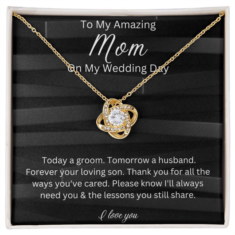 To My Mom On My Wedding Day, Gift From Groom, Gift For Mom, Wedding Gift From Son, Wedding Day Gift Necklace for Mom
