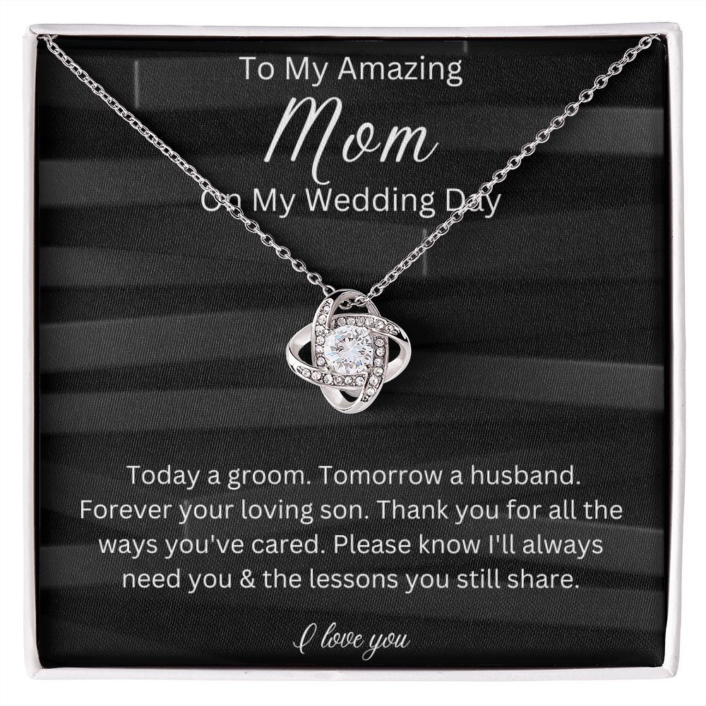 To My Mom On My Wedding Day, Gift From Groom, Gift For Mom, Wedding Gift From Son, Wedding Day Gift Necklace for Mom