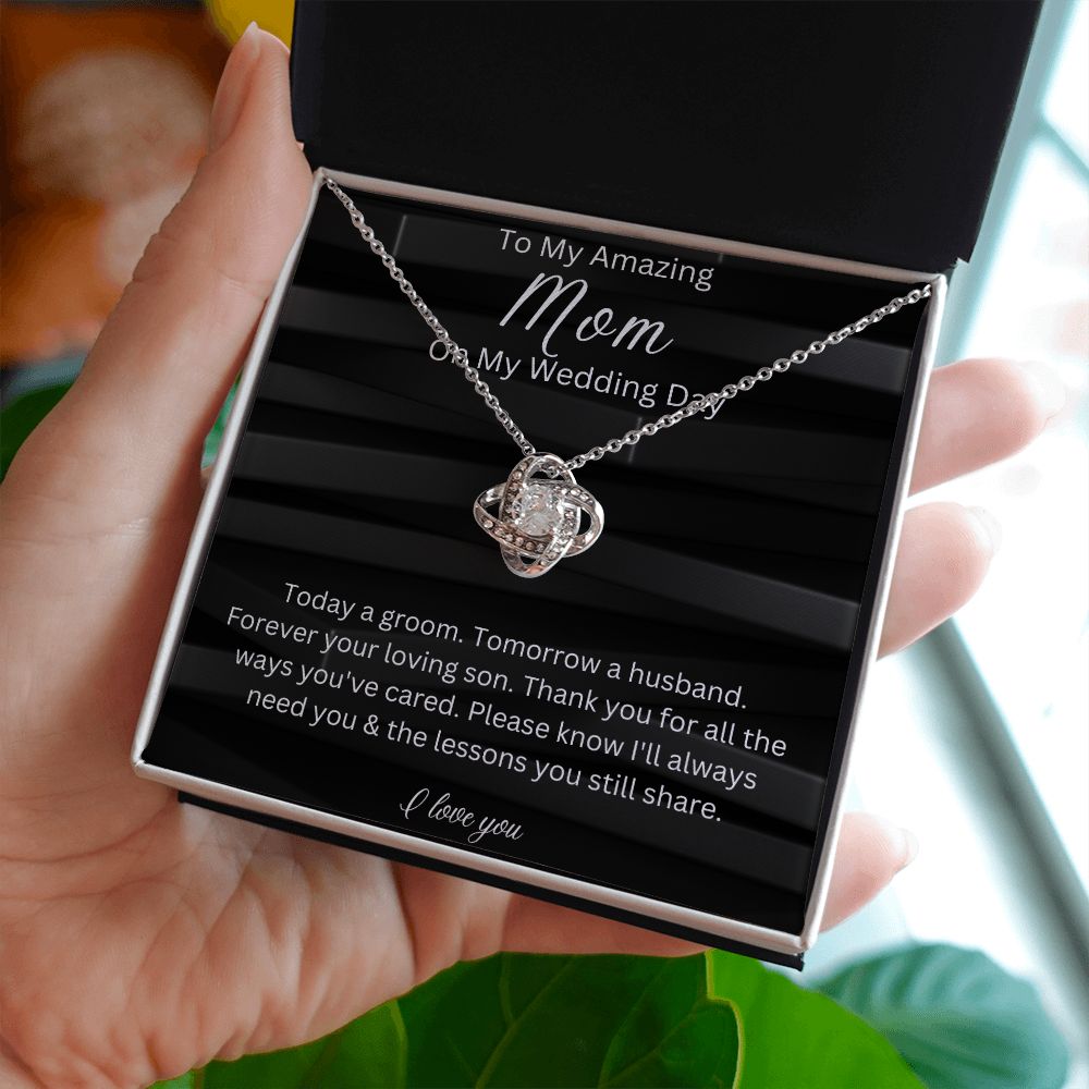 To My Mom On My Wedding Day, Gift From Groom, Gift For Mom, Wedding Gift From Son, Wedding Day Gift Necklace for Mom
