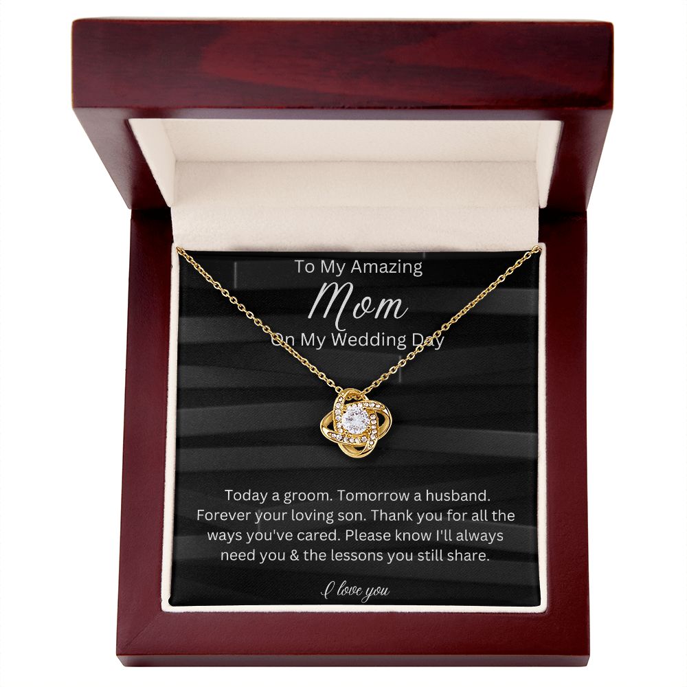 To My Mom On My Wedding Day, Gift From Groom, Gift For Mom, Wedding Gift From Son, Wedding Day Gift Necklace for Mom