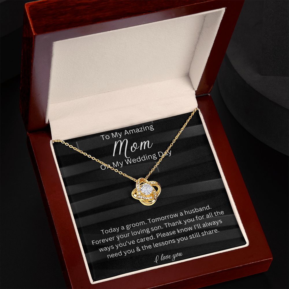 To My Mom On My Wedding Day, Gift From Groom, Gift For Mom, Wedding Gift From Son, Wedding Day Gift Necklace for Mom