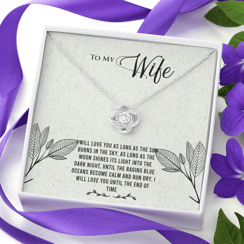 I Love My Wife, Wife Gift Necklace, Wife Birthday Gift Necklace, Wife Anniversary Gift necklace, Love Knot Gift Necklace From Husband