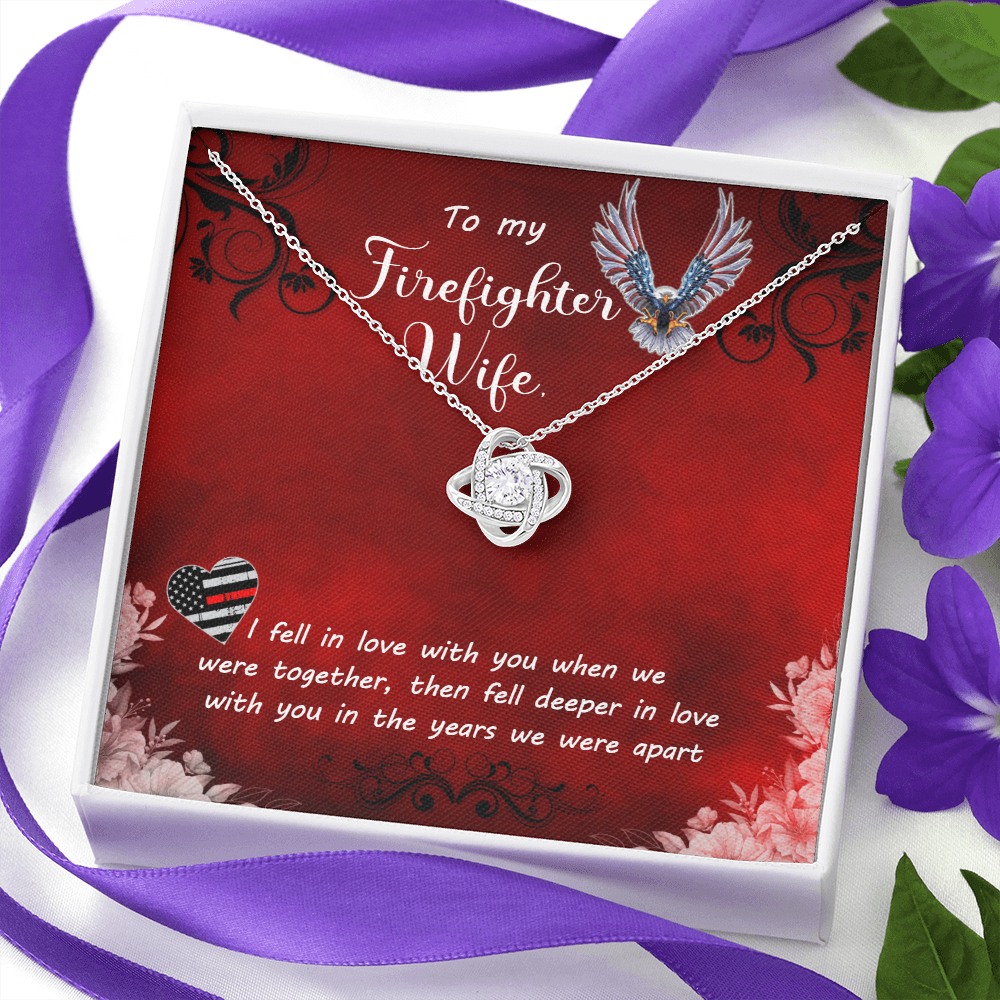 To My Firefighter Wife, Gift Necklace, Birthday Gift Necklace For Firefighter Wife, Anniversary Gift Necklace For Firefighter Wife, From husband