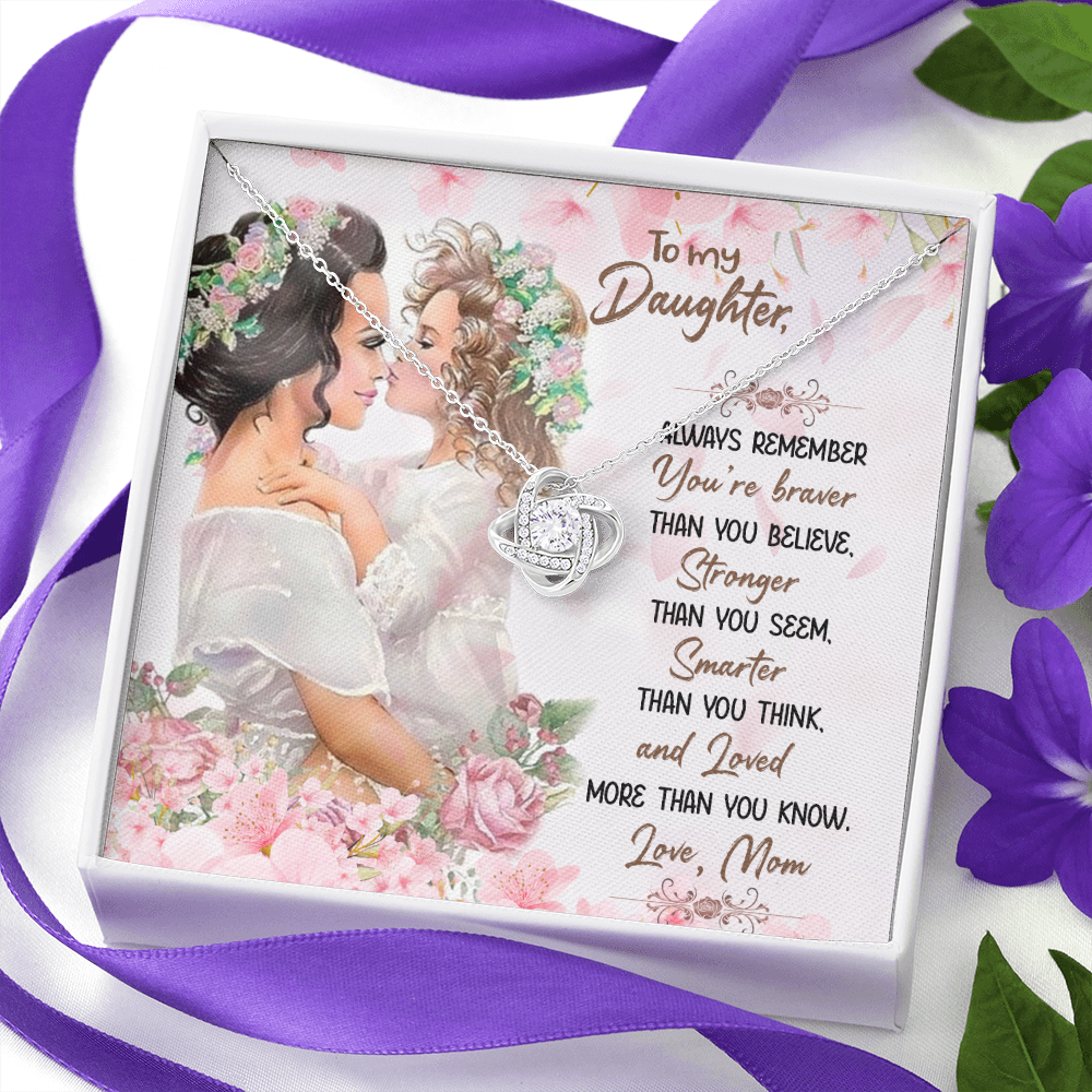 You Are Braver Than You Believe, To My Daughter Gift Necklace, Necklace For Daughter, Necklace From Mom, Birthday Gift Necklace From Mom