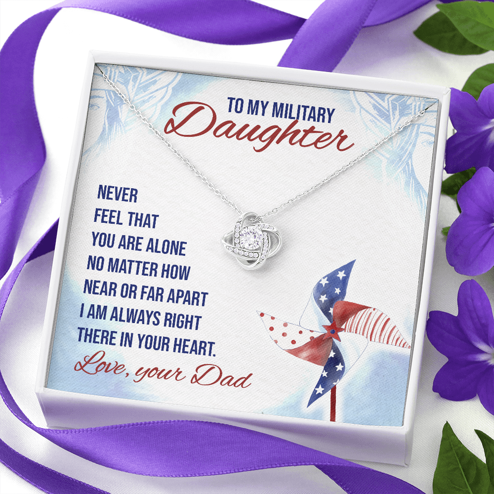 Never Feel That You Are alone, Birthday gift Necklace For Daughter, Gift From Dad, Appreciation Gift Necklace For Daughter
