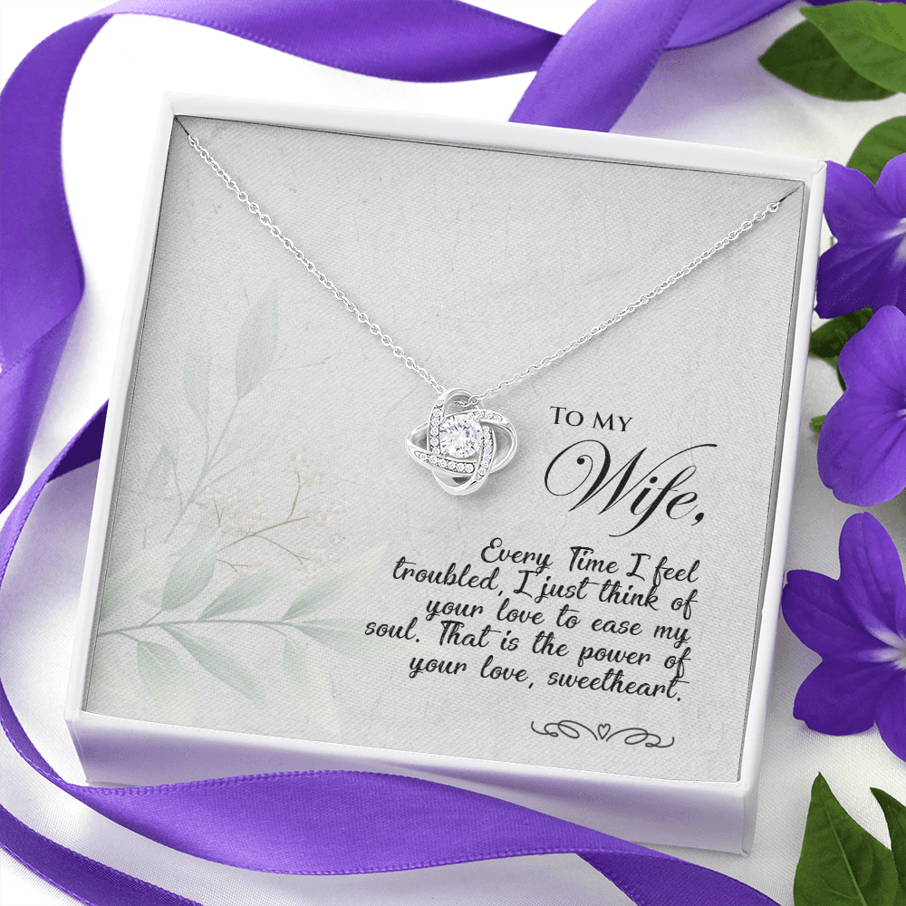 To My Sweetheart, Gift Necklace For Wife, Love Knot Necklace For Wife, Birthday gift Necklace For Wife, Anniversary Gift For Wife