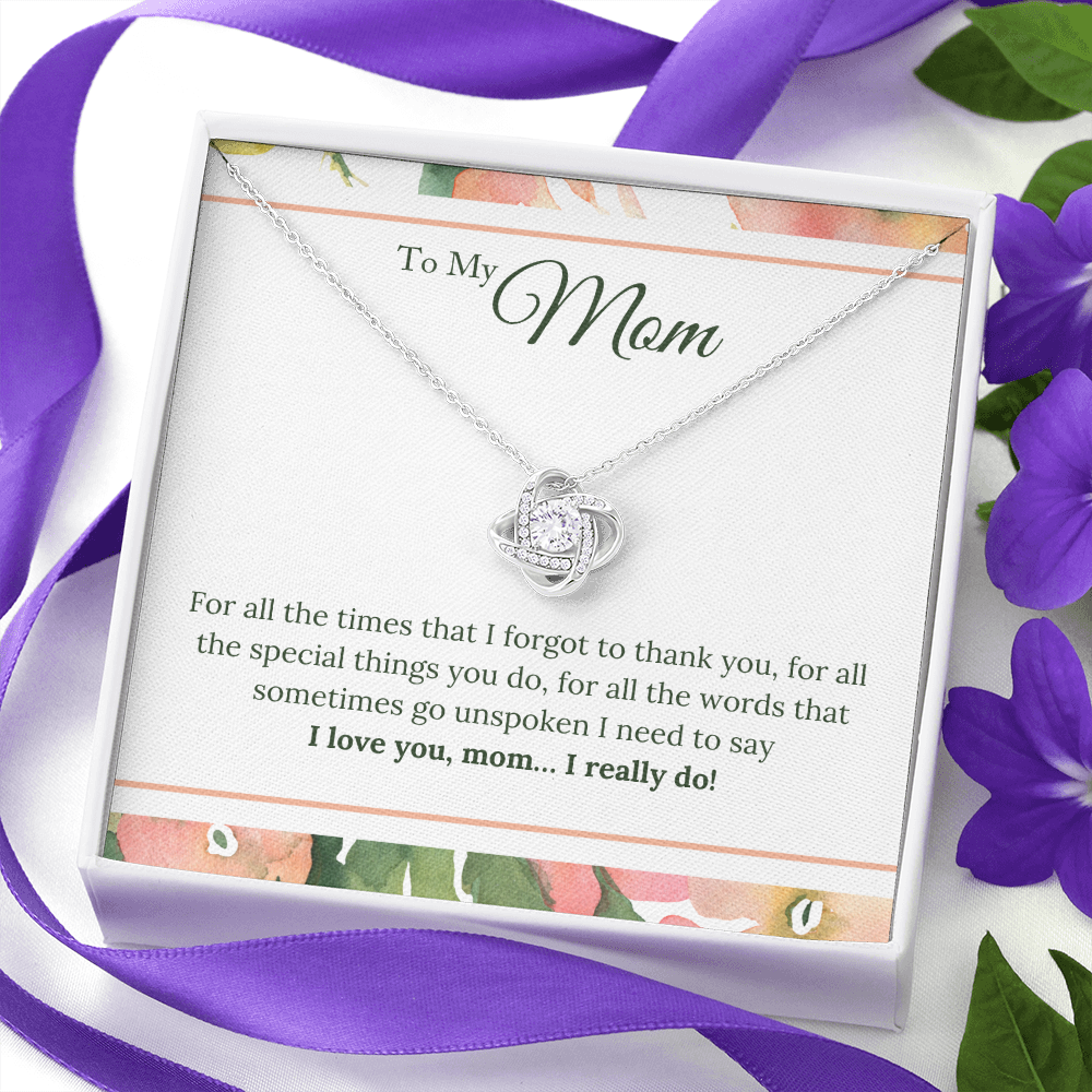 Thank You Mom, Gift Necklace For Mother, Mothers Day Gift Necklace, Mothers Birthday Gift Necklace, From Son, Daughter