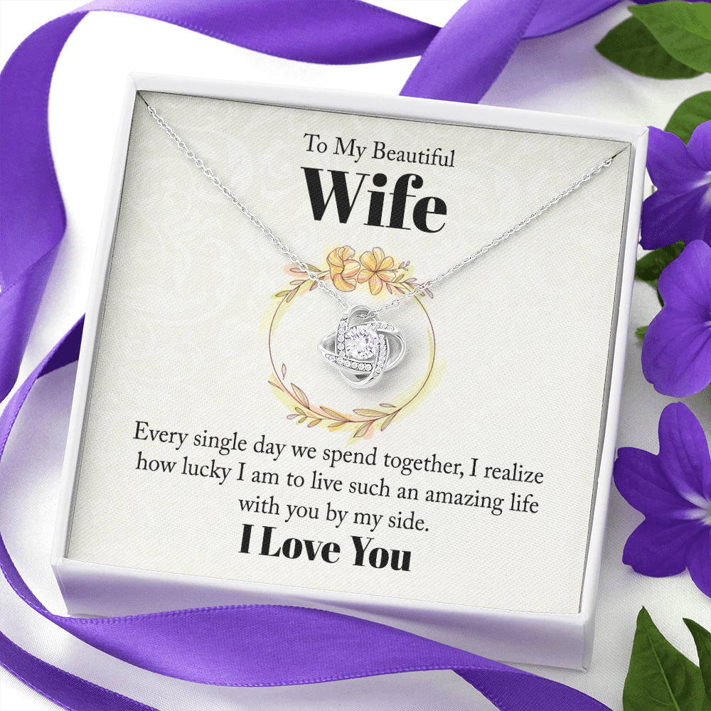 To My Beautiful wife, Gift Necklace For Wife, Birthday Gift Necklace For Wife, Anniversary Gift Necklace For Wife, Gift For Husband