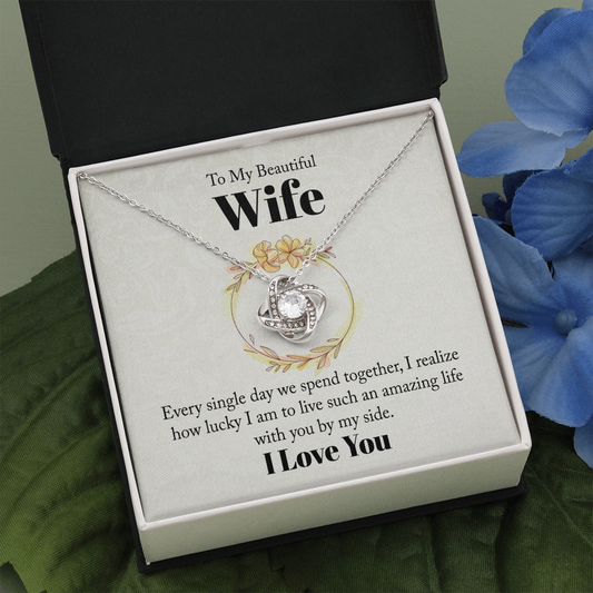 To My Beautiful wife, Gift Necklace For Wife, Birthday Gift Necklace For Wife, Anniversary Gift Necklace For Wife, Gift For Husband