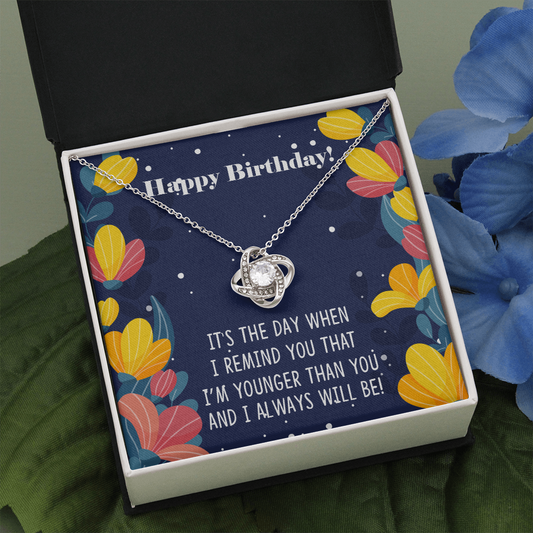 Happy Birthday Sister, Gift Necklace For Sister, Birthday Gift Necklace For Sister, Love Knot Gift Necklace From Sister, Brother