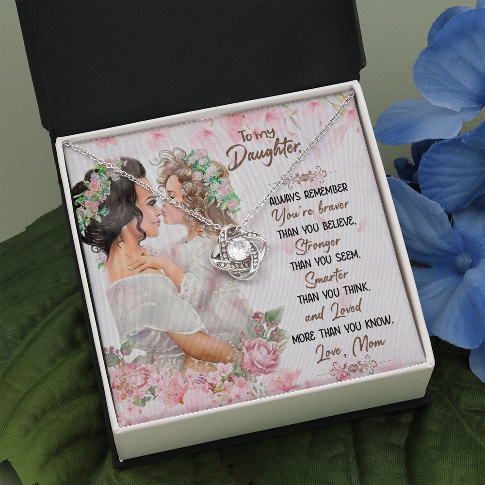 You Are Braver Than You Believe, To My Daughter Gift Necklace, Necklace For Daughter, Necklace From Mom, Birthday Gift Necklace From Mom