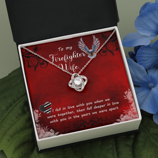 To My Firefighter Wife, Gift Necklace, Birthday Gift Necklace For Firefighter Wife, Anniversary Gift Necklace For Firefighter Wife, From husband